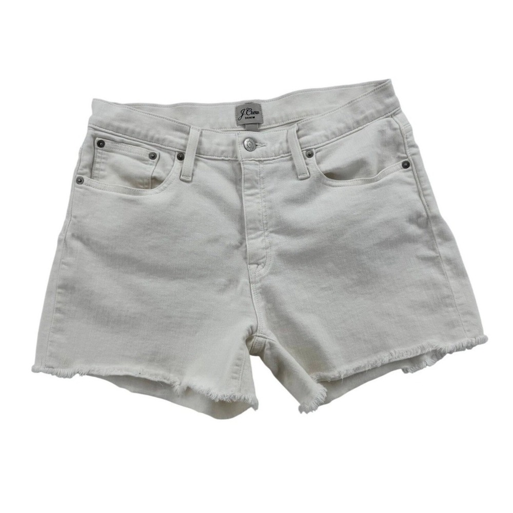 J.Crew Denim Shorts Women 29 White Excellent Raw Hem Re-Imagined A5225